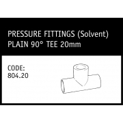 Marley Solvent Plain 90° Tee 20mm - 804.20